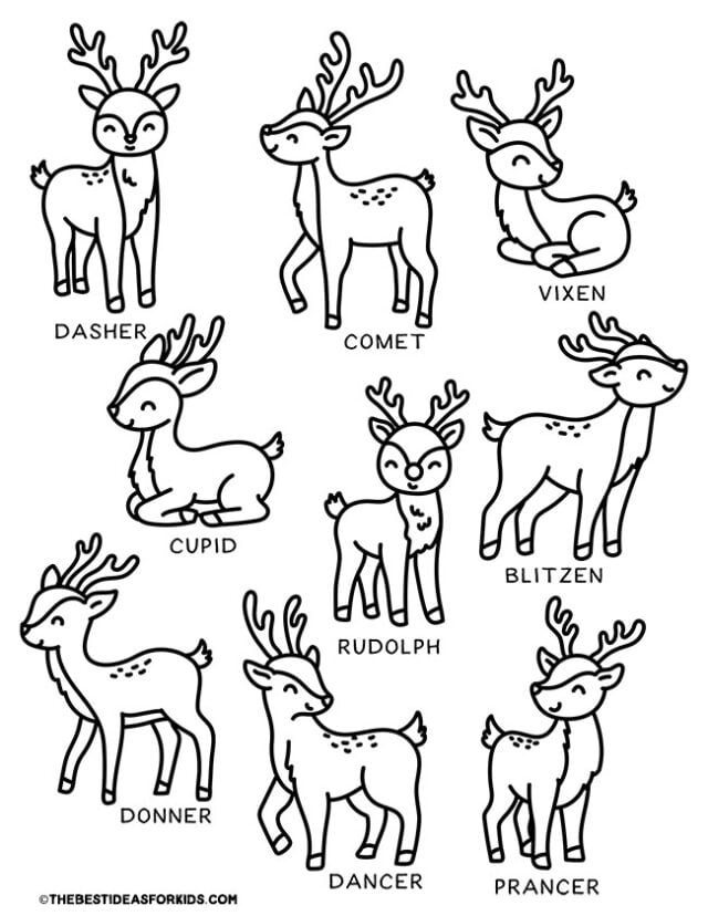 Reindeer coloring pages free printables