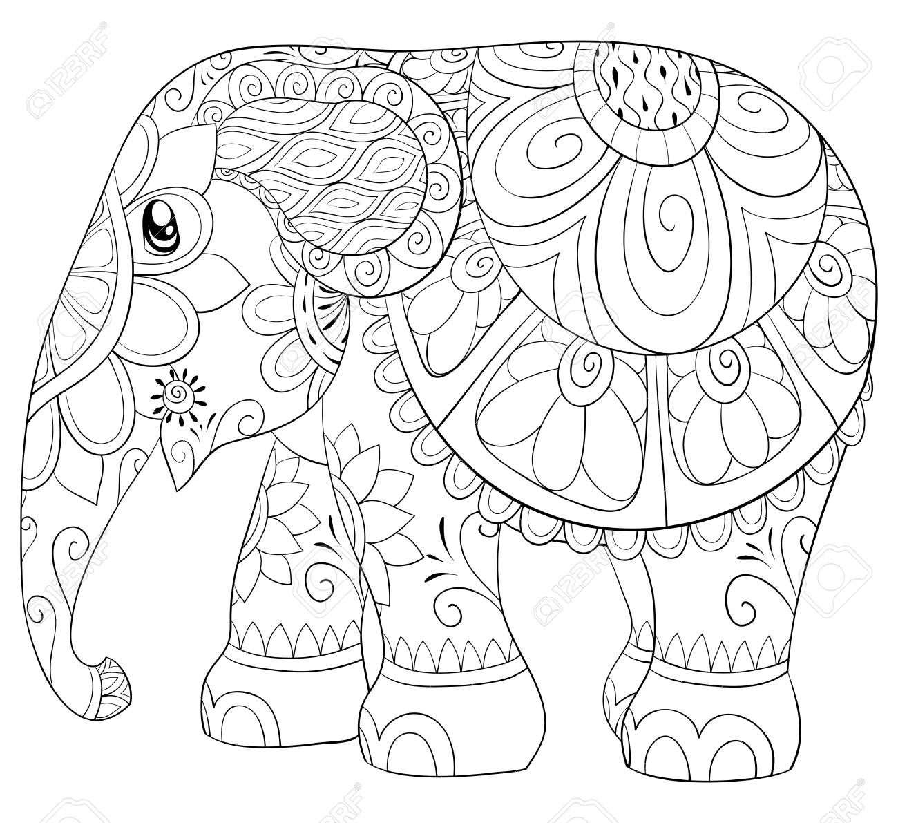 Adult coloring book page for relaxingzen art style illustration for print royalty free svg cliparts vectors and stock illustration image
