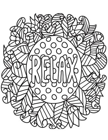 Relax coloring page free printable coloring pages relaxing coloring book quote coloring pages mandala coloring pages