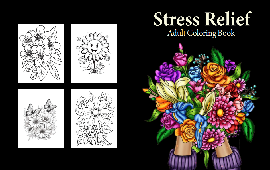 Stress relief adult coloring book stress relief coloring for seniors and beginners simple designs and illustrations to color for relaxation relaxing adult coloring book for seniors you can get this