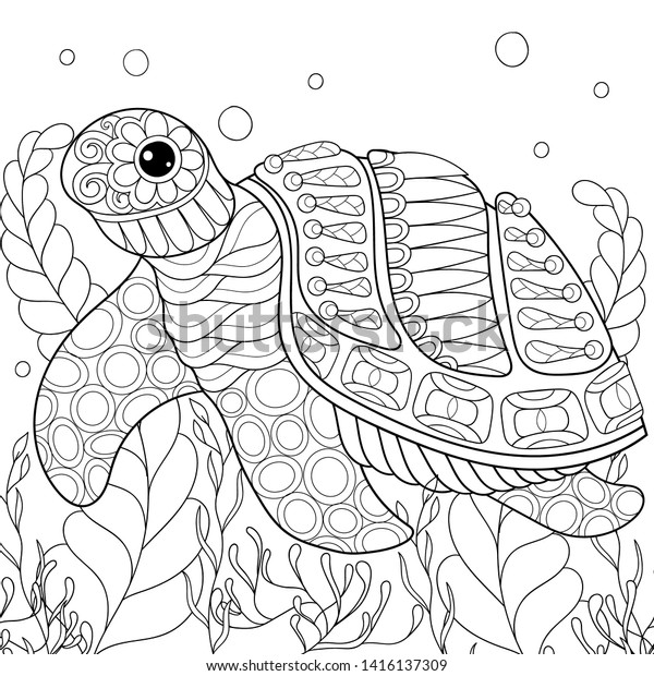 Coloring page adult relaxing therapy hand stock vector royalty free