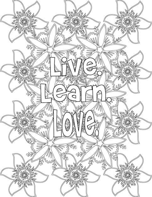 Premium vector appreciation coloring pages floral coloring sheet for relaxation and stressfree for kids amp adults