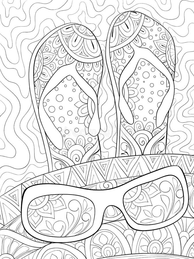 Adult coloring beach stock illustrations â adult coloring beach stock illustrations vectors clipart