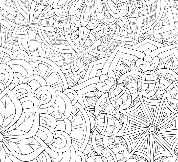 A relaxing adult coloring book page featuring a charming abstract background vector print page art png and vector with transparent background for free download