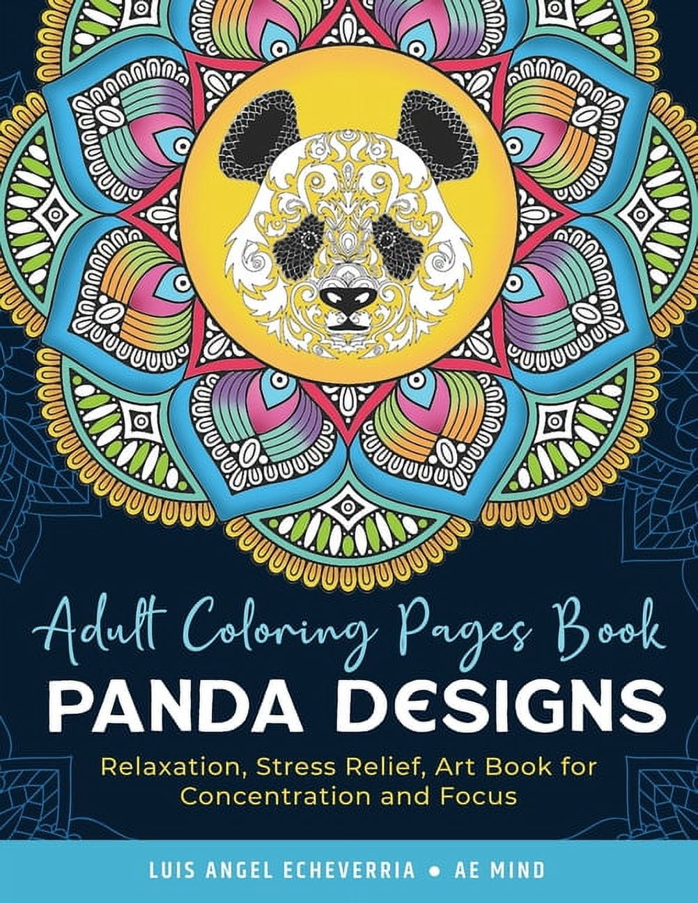 Adult coloring pages book panda designs relaxation stress relief art book for concentration and focus paperback