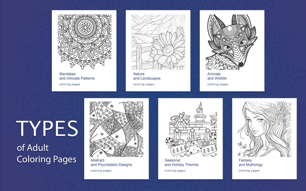 Types of adult coloring pages a world of relaxation
