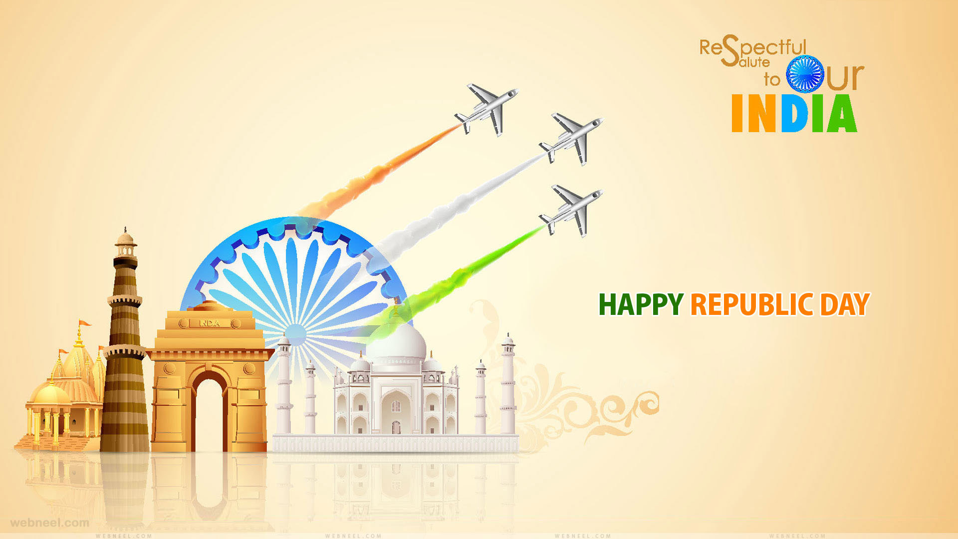 Beautiful happy republic day wishes and wallpapers