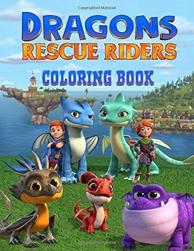 Dragons rescue riders coloring book illustrations coloring book for toddlers and kids great coloring pages exclusive book by art therapy press