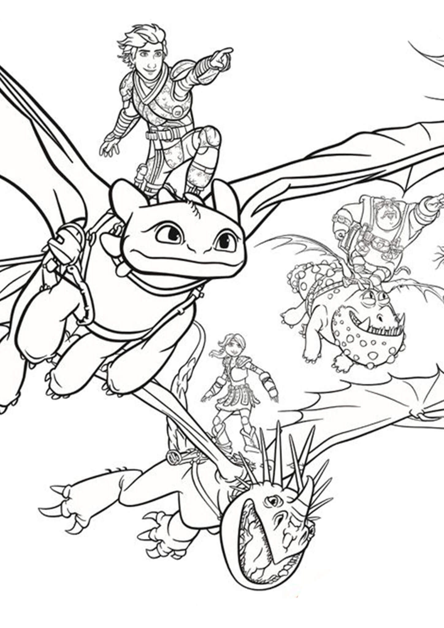 Free easy to print how to train your dragon coloring pages