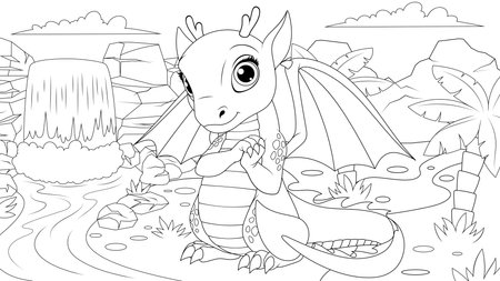 Dragon coloring sheet cliparts stock vector and royalty free dragon coloring sheet illustrations