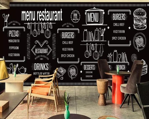 D restaurant menu mmm removable wallpaper self adhesive