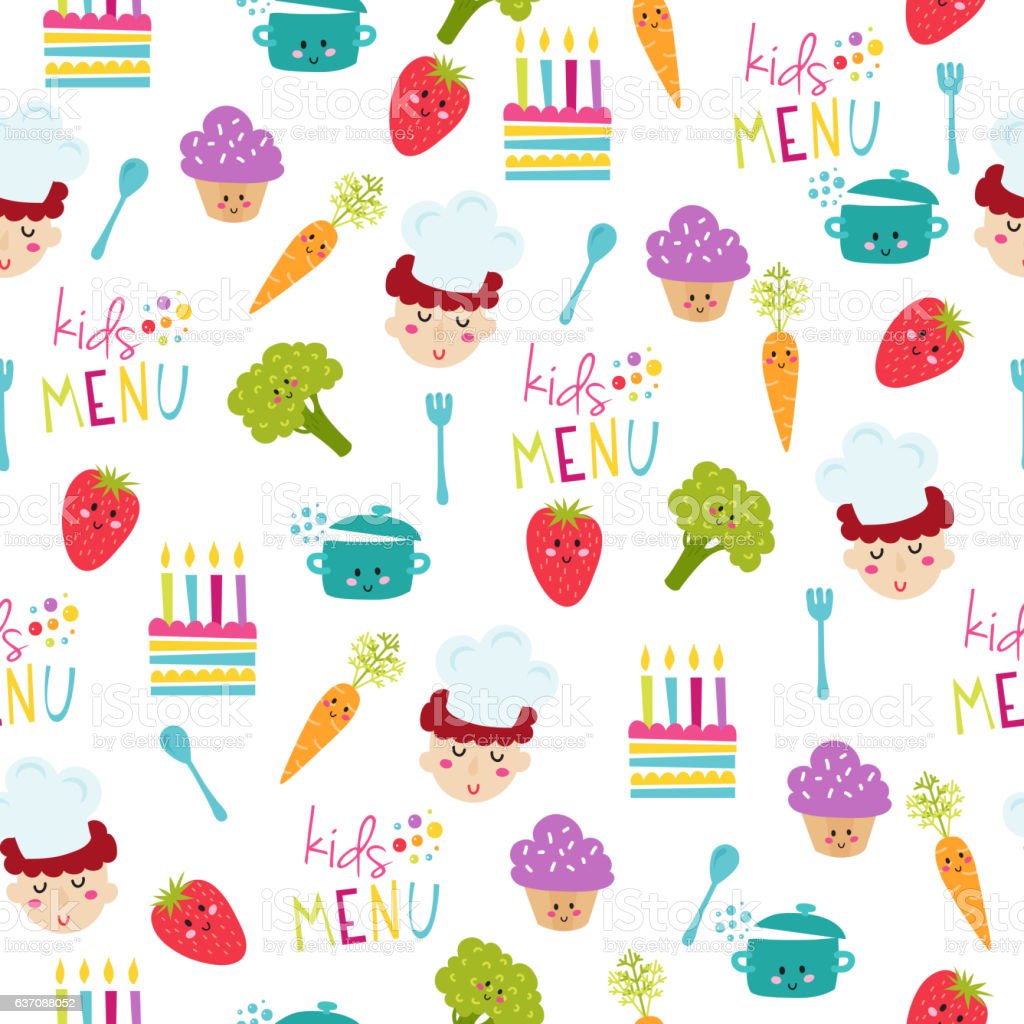 Kids food menu background vector illustration stock illustration