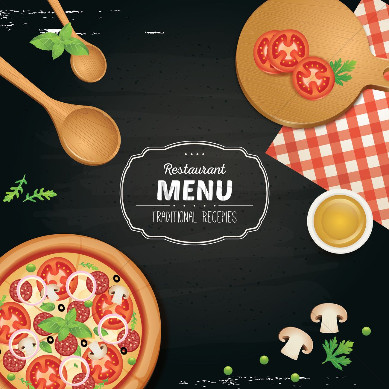 Restaurant menu wallpaper vector image