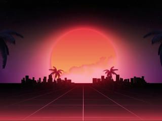 X beach retro wave iphone plus wallpaper hd artist k wallpapers images photos and background