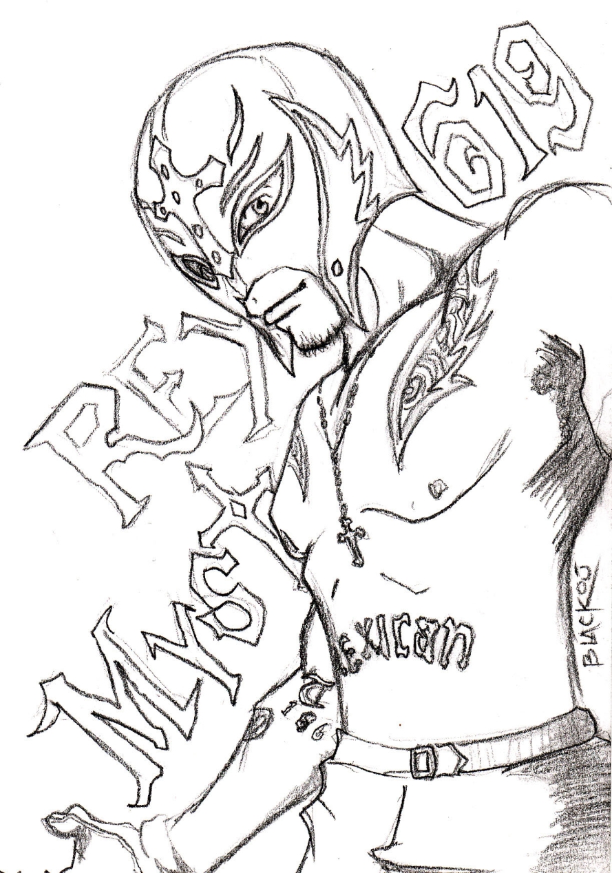 Get this printable wwe coloring pages rey mysterio