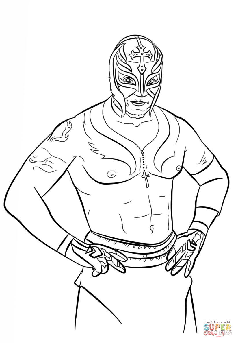 Rey mysterio coloring page free printable coloring pages