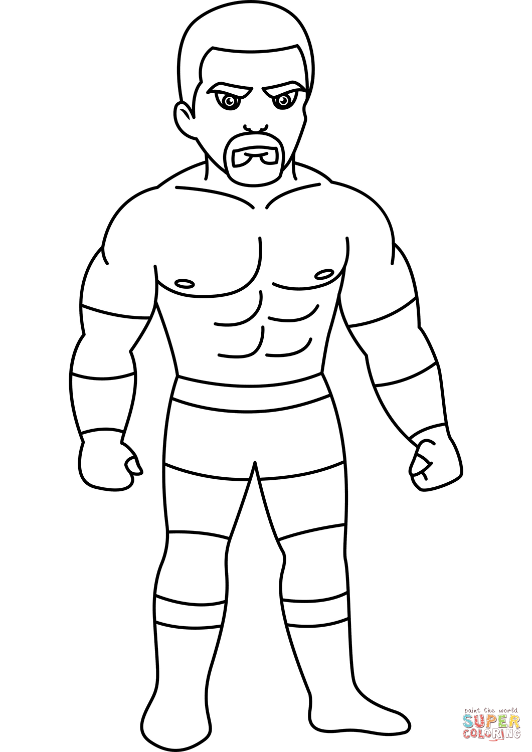 Cartoon wrestler coloring page free printable coloring pages