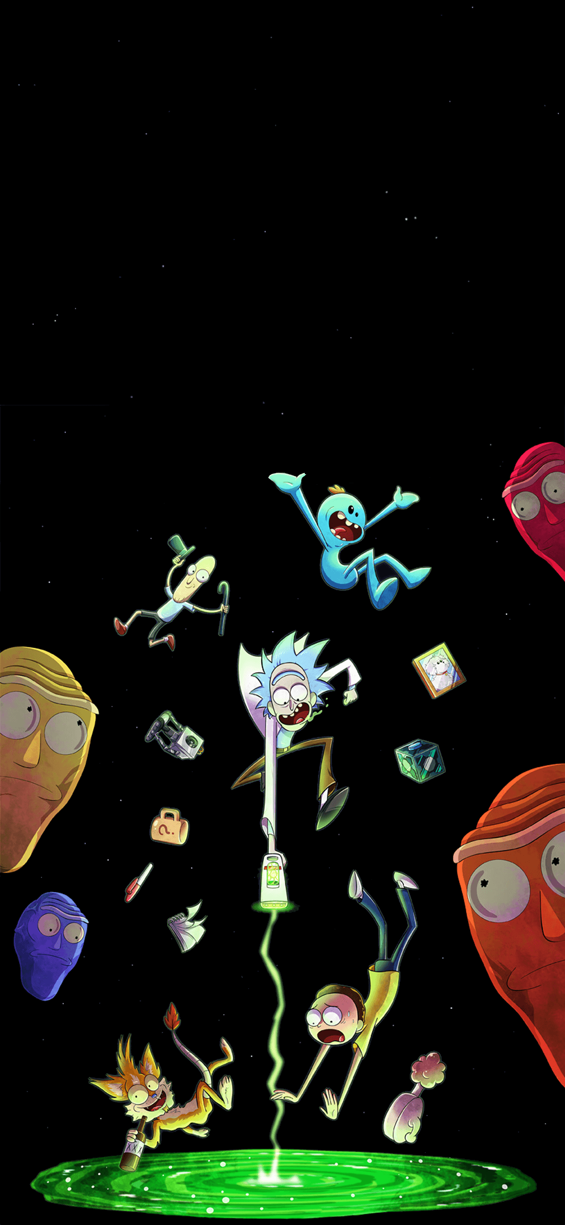 Amoled rick and morty wallpapers
