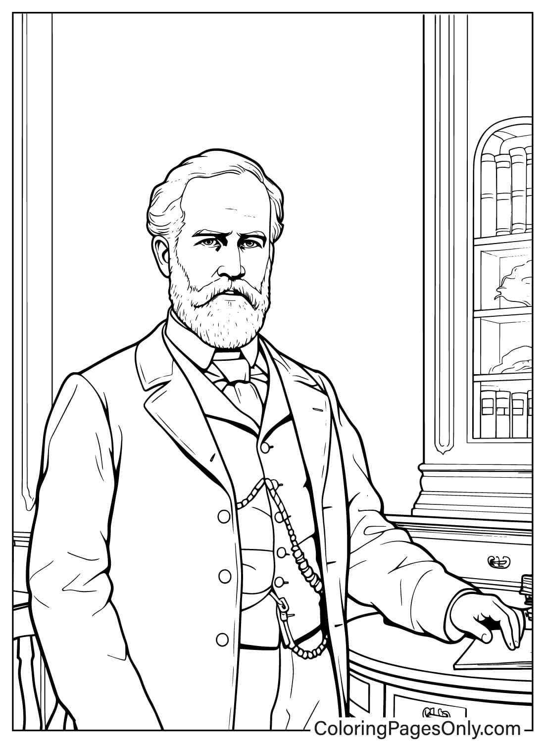 Robert e lee coloring page free
