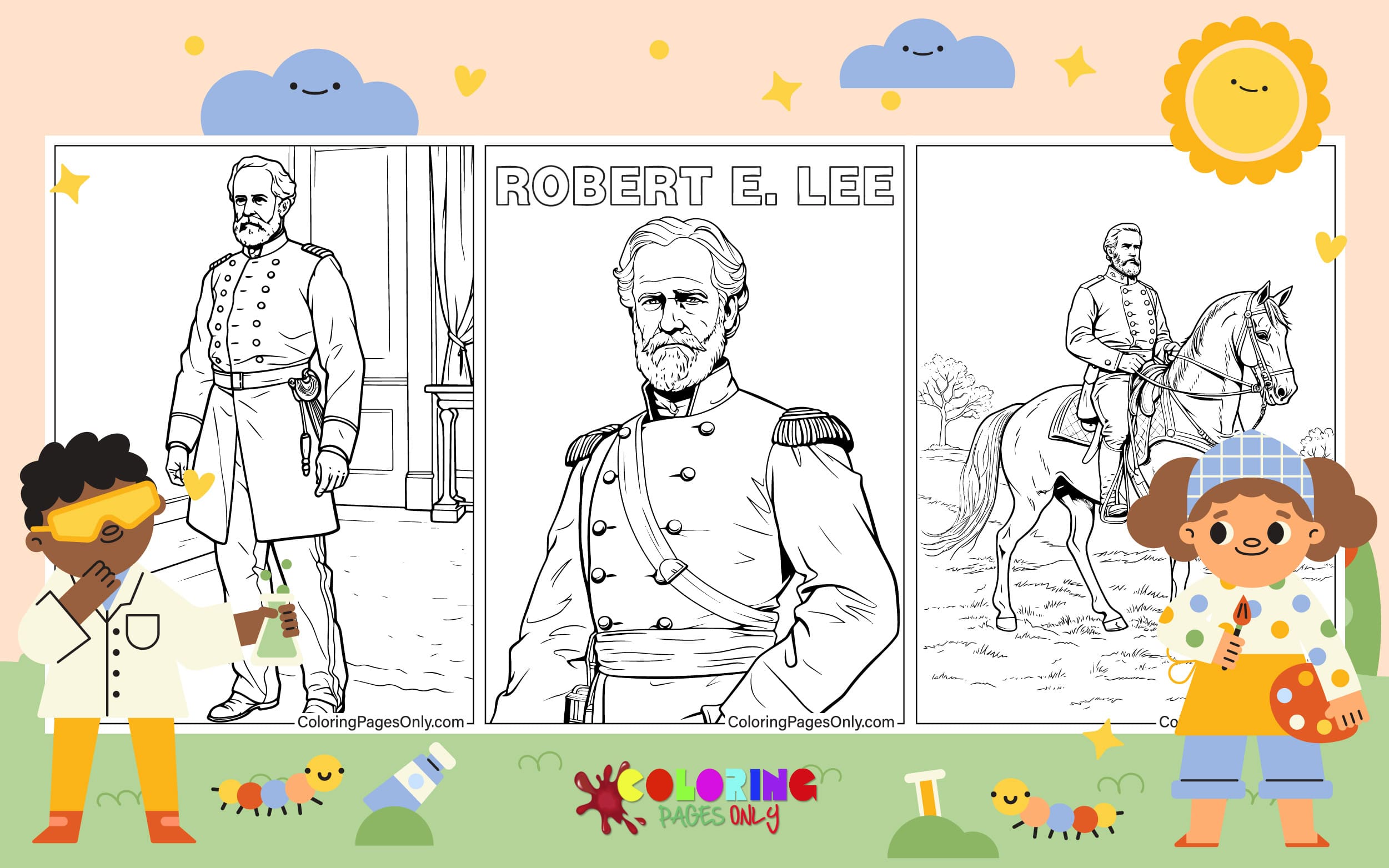 Robert e lee coloring pages