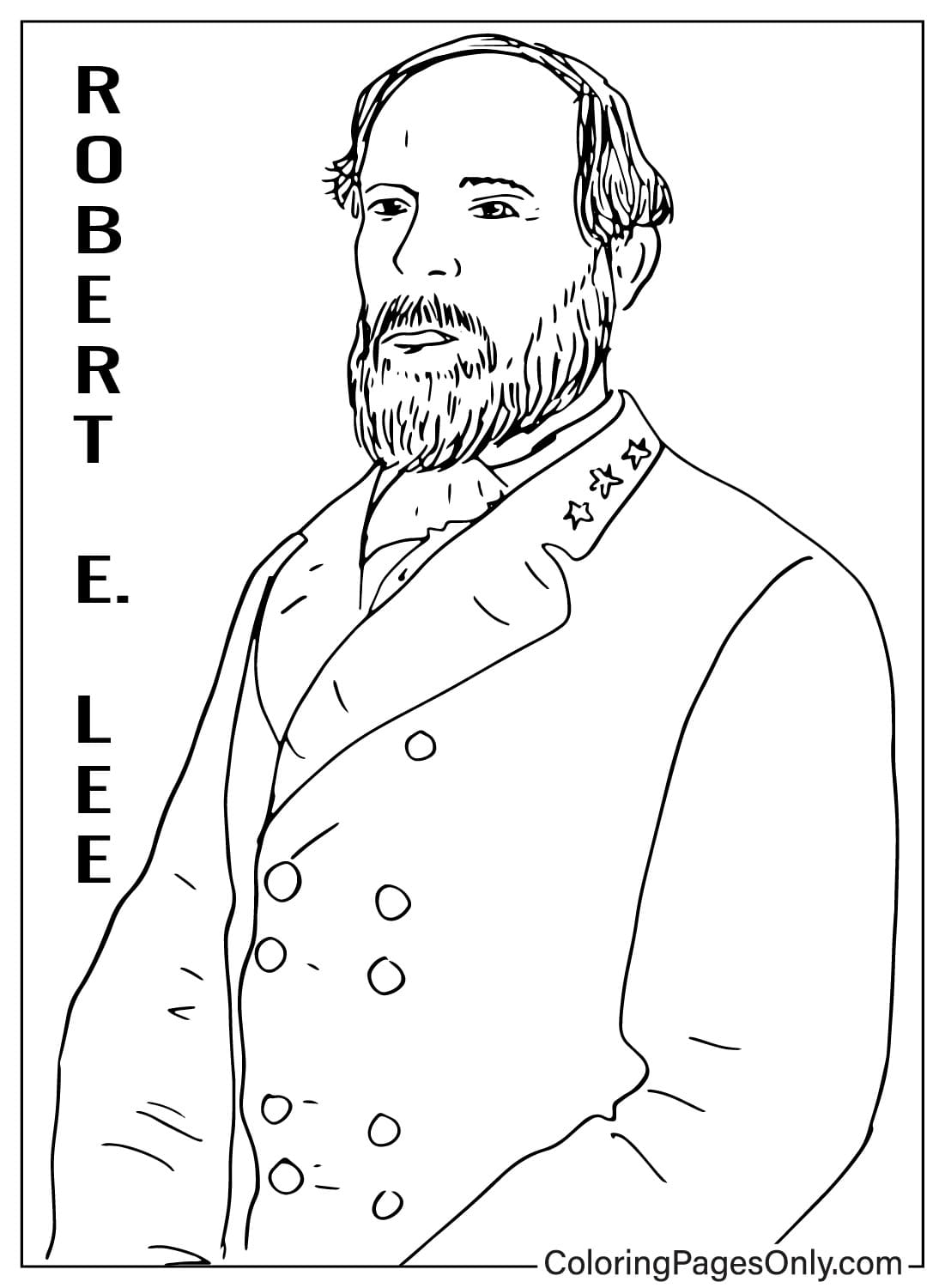 Robert e lee drawing coloring page