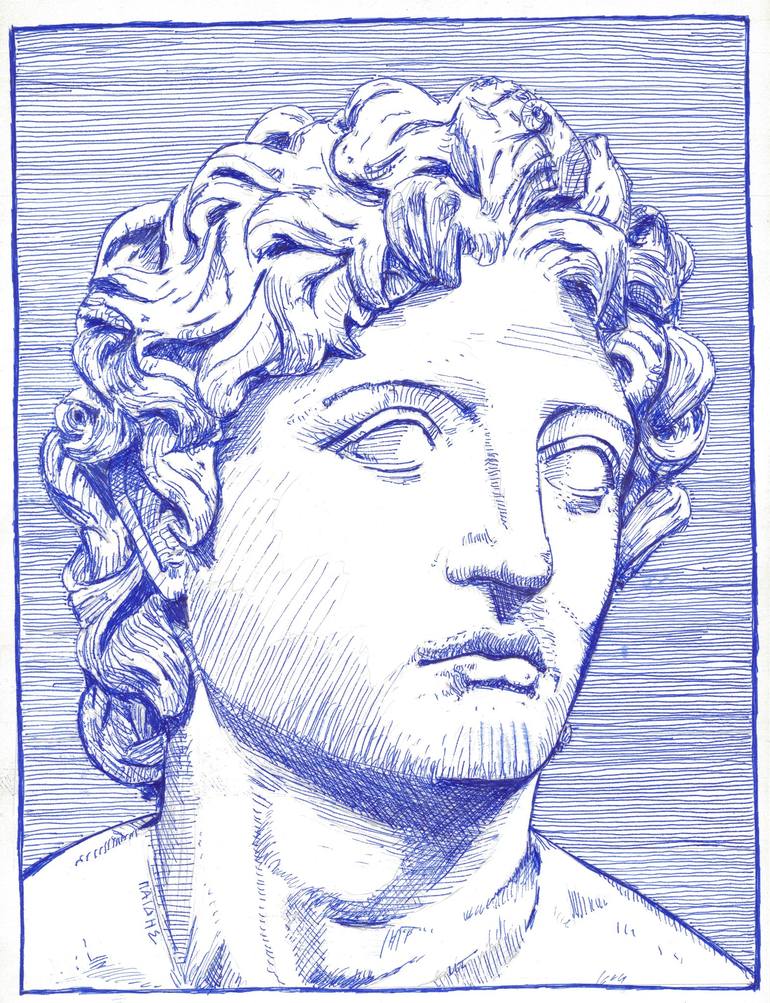 Alexander the great drawing by grigorios paidis saatchi art