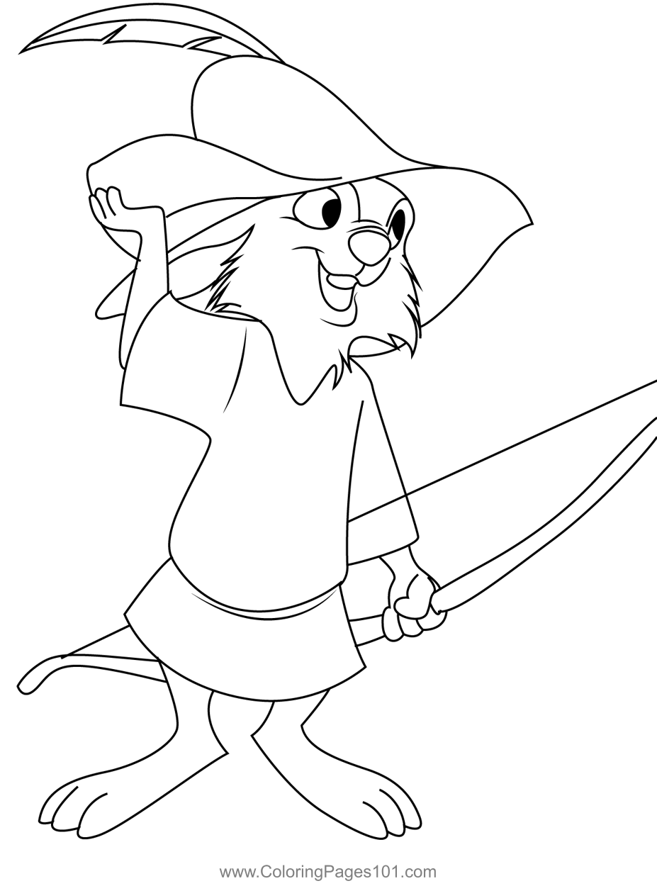 The robin hood coloring page for kids