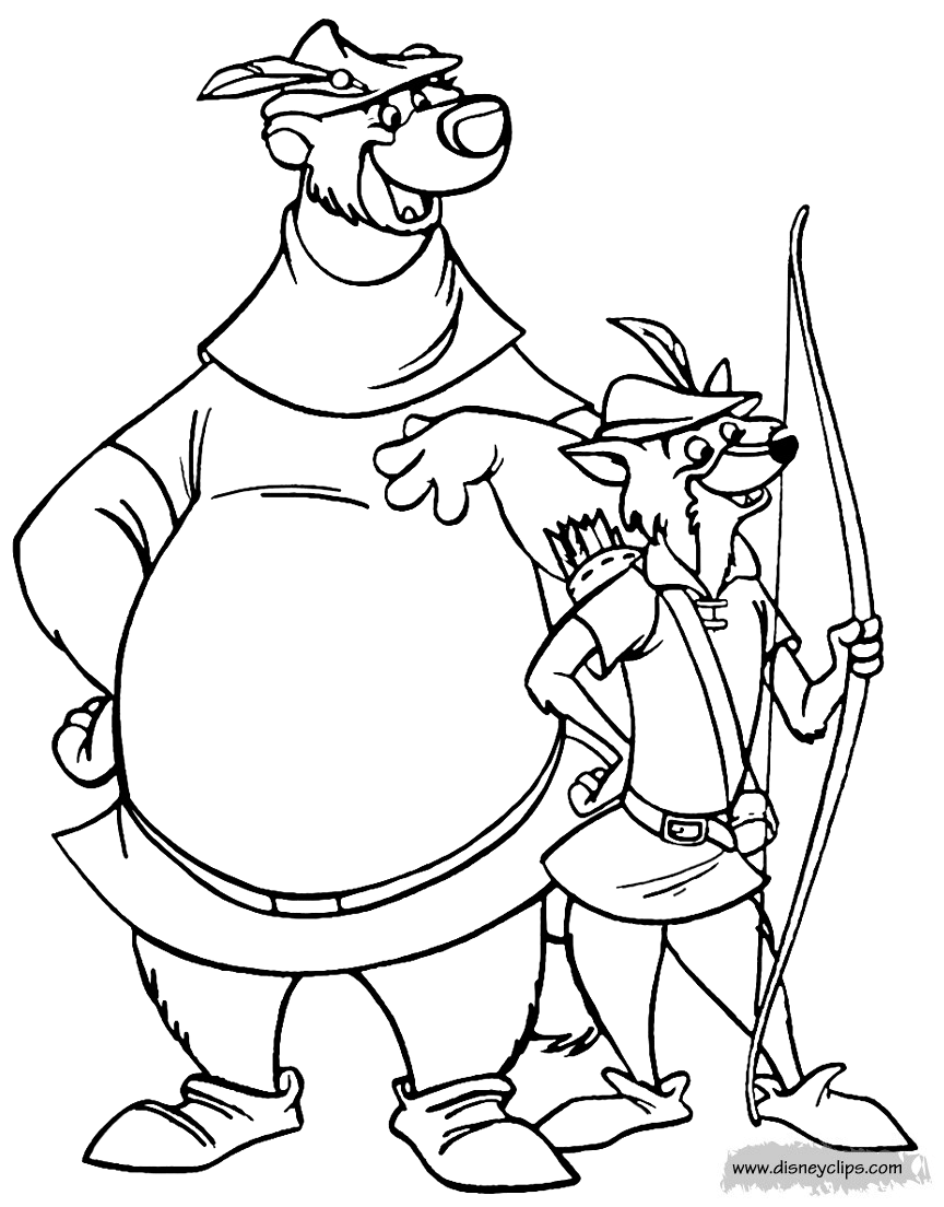 Disneys robin hood coloring pages