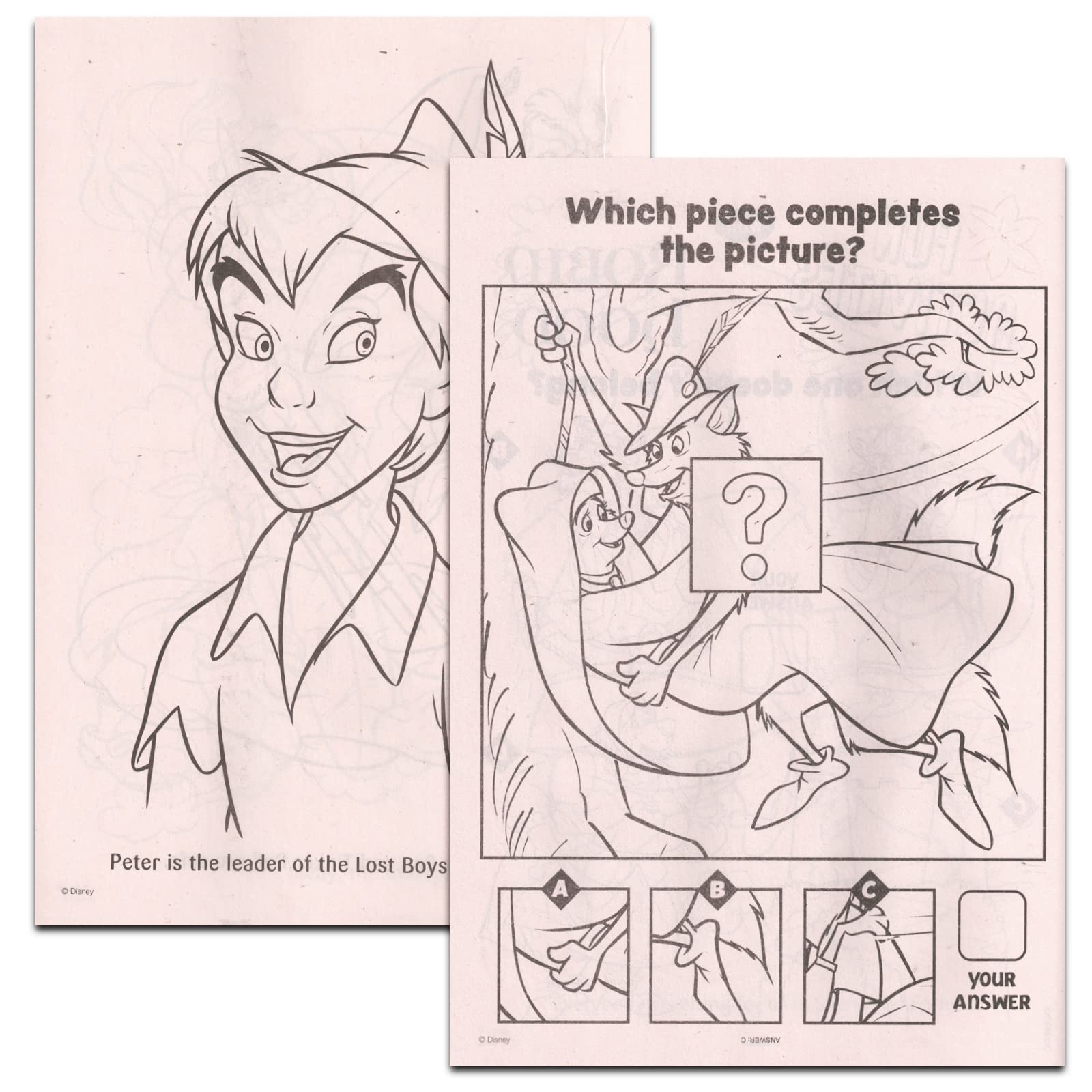 Disney robin hood coloring and activity book set for kids