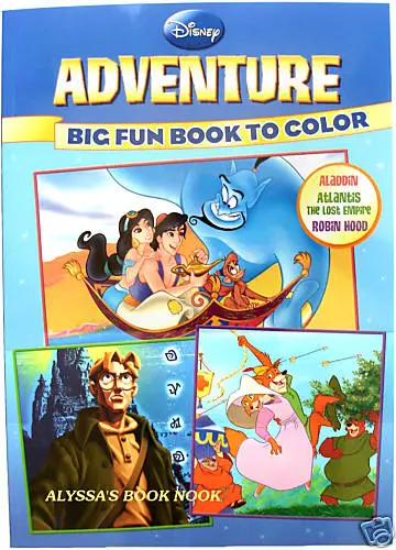Disney adventure aladdin atlantis robin hood coloring book