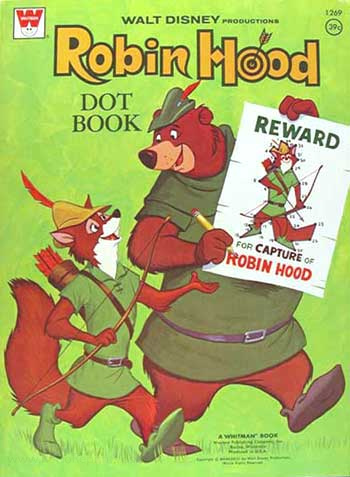 Robin hood disneys dot book coloring books at retro reprints