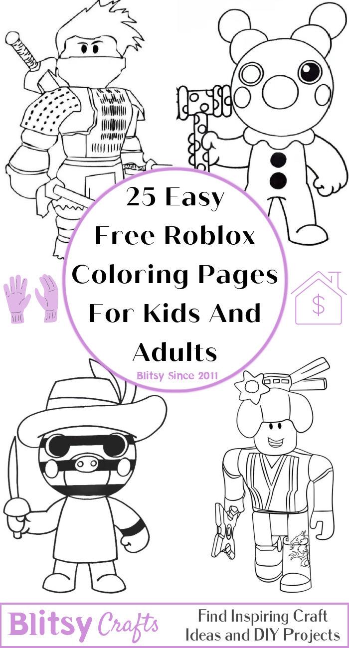 Free roblox coloring pages for kids and adults