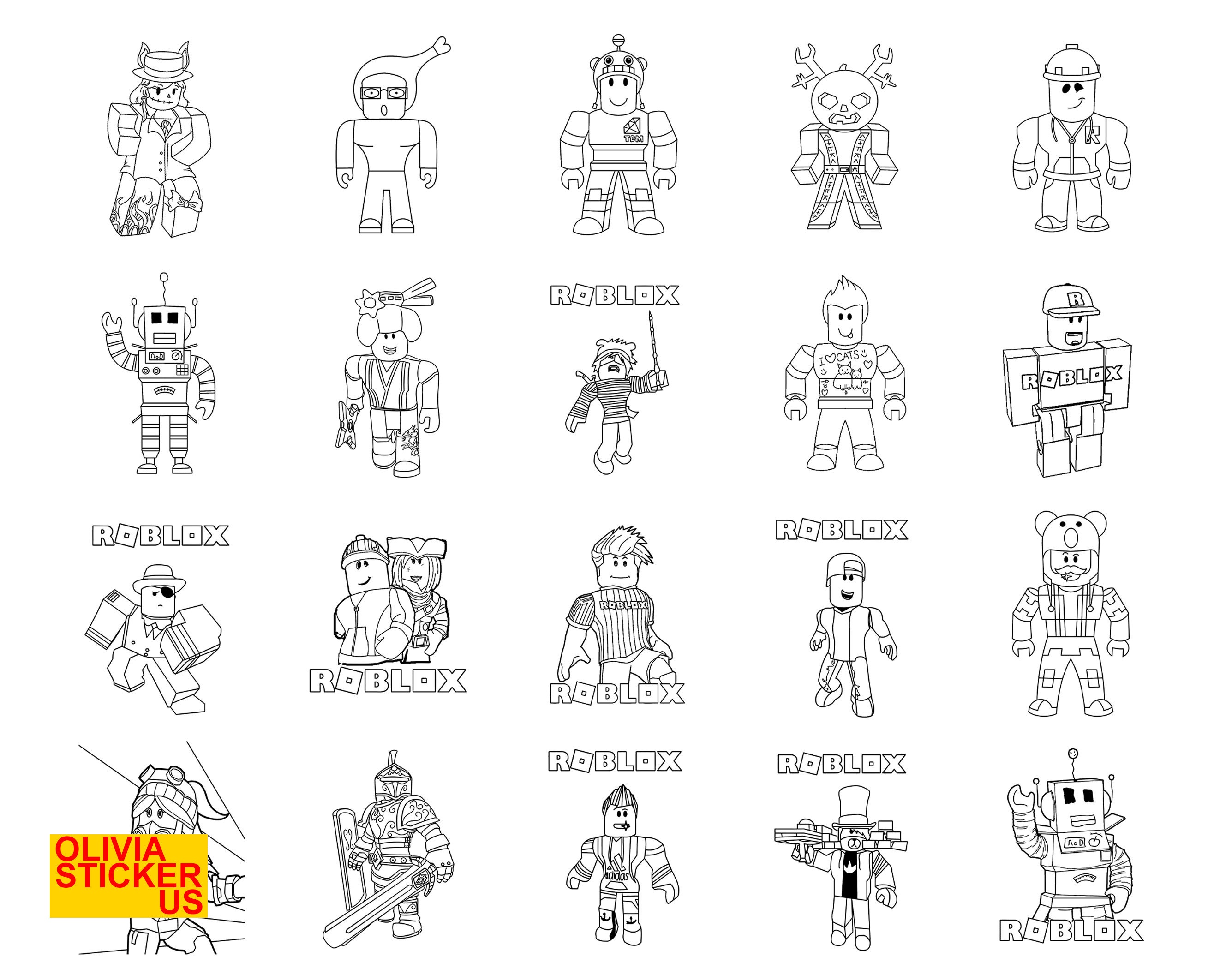 Roblox printable coloring page coloring pages pdf and jpg