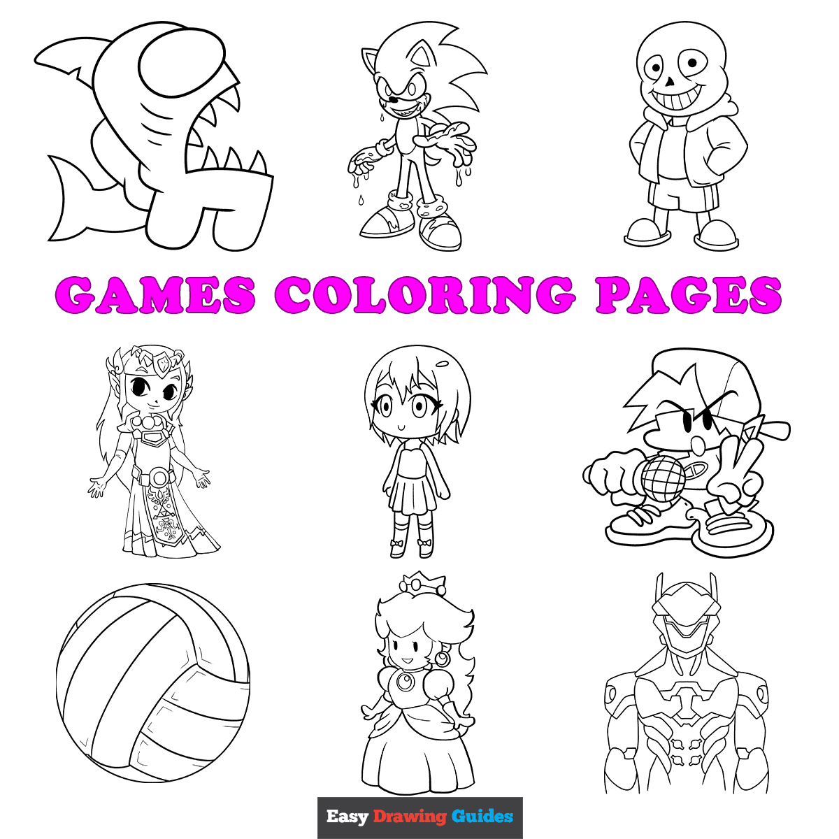 Free printable games coloring pages for kids