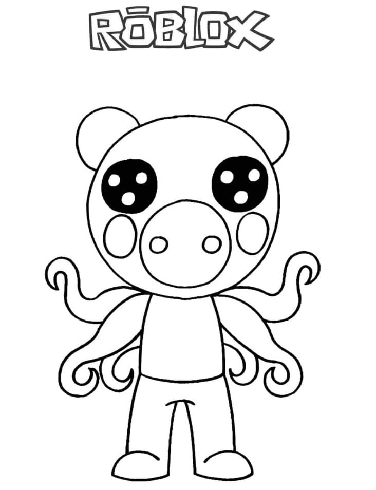 Parasee piggy roblox coloring page