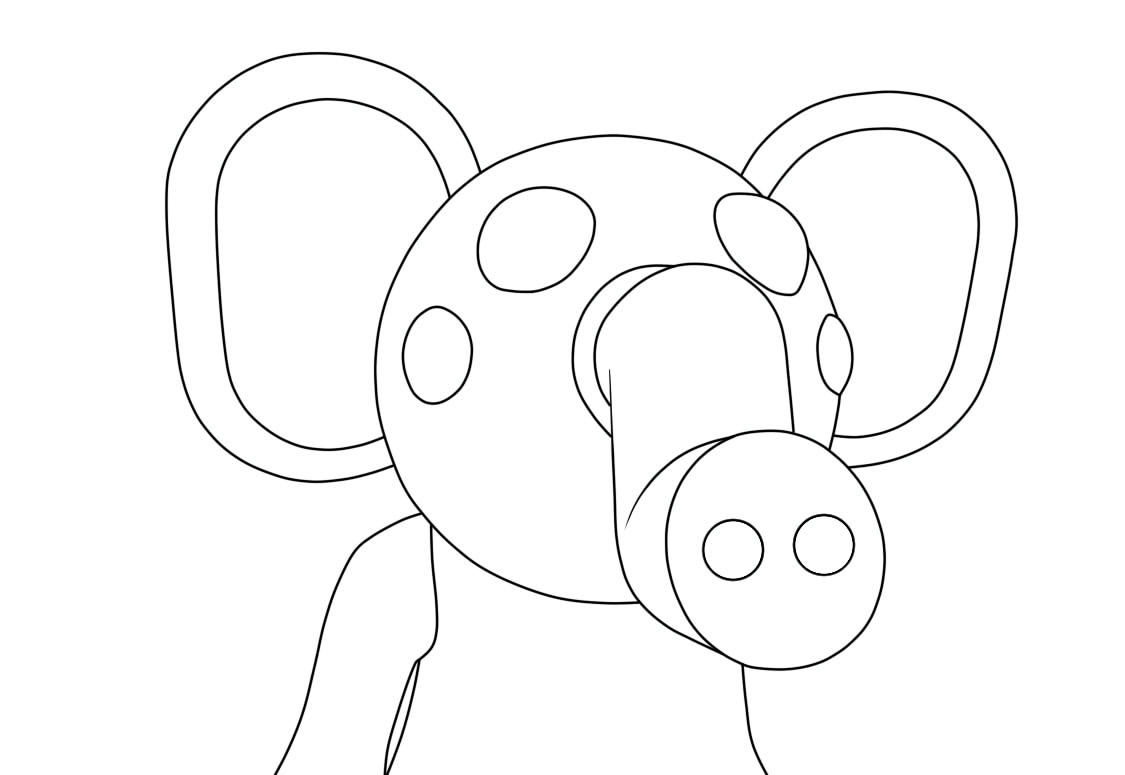 Roblox piggy with elephant ears coloring page beautiful drawing