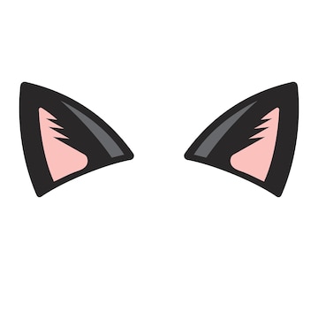 Premium vector cat ear color on a white background vector illustration