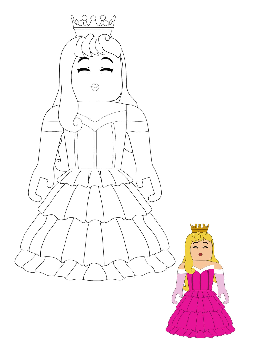 Roblox princess coloring pages