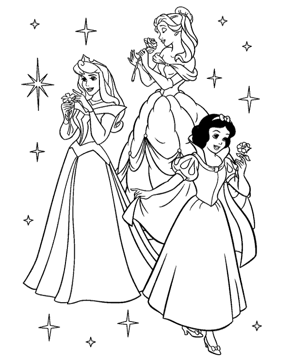 Three disney princesses printable picture
