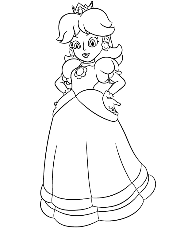 Mario princess daisy coloring page