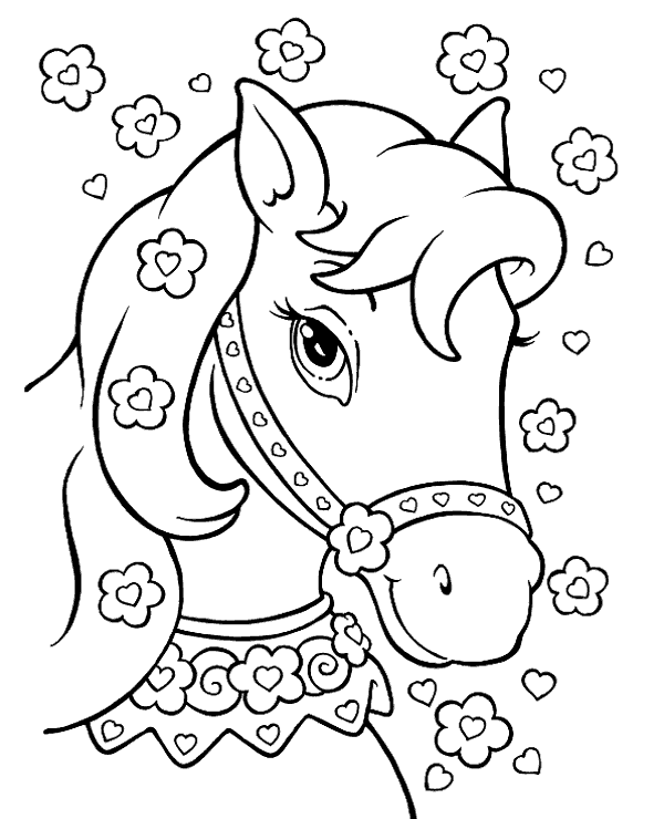 Lovely horse free coloring page