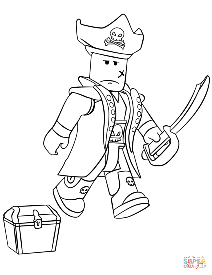 Roblox pirate coloring page free printable coloring pages