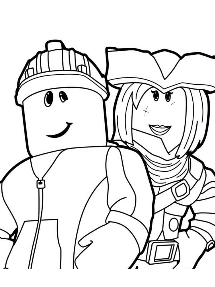 Lovers roblox coloring page beautiful drawing
