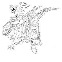 Power rangers and dino robot coloring pages