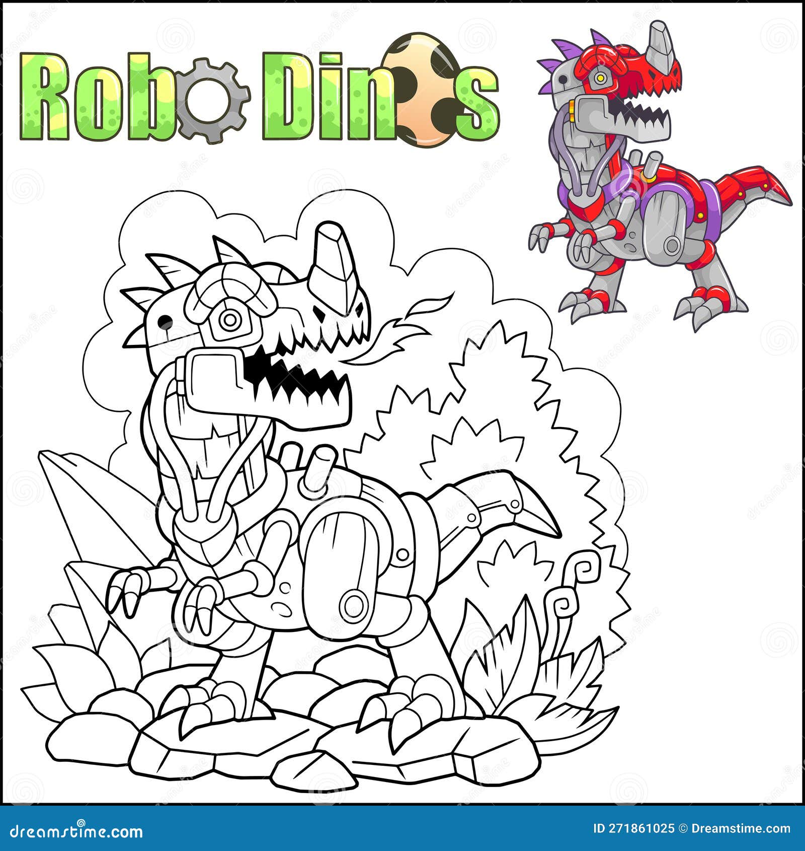 Cartoon robot dinosaur stock vector illustration of graphic