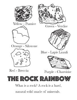 Rainbow of rocks coloring sheet by payton becker tpt