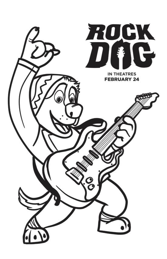 Free rock dog coloring pages