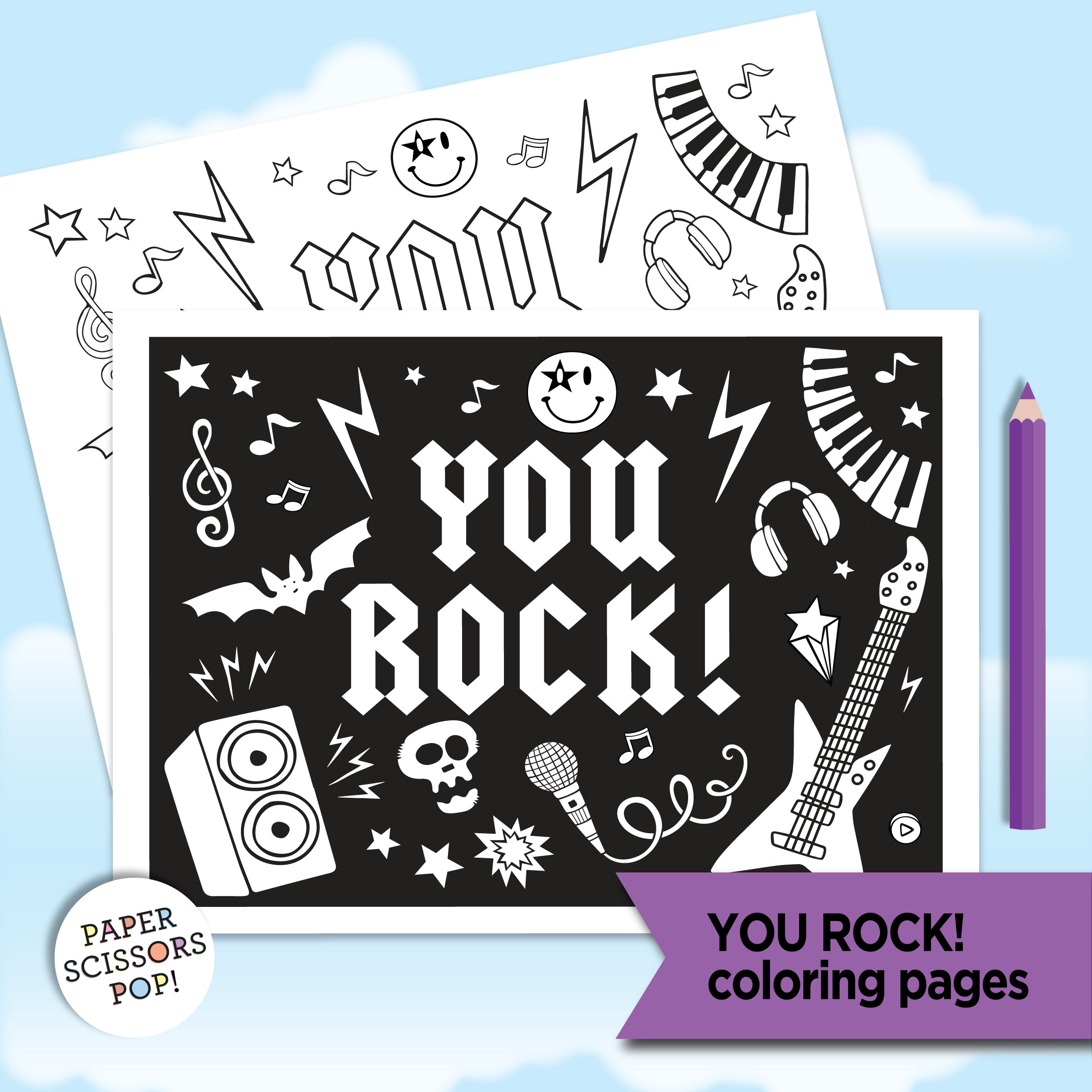 You rock music coloring pages for kids and adults music coloring pages for birthday music coloring sheets for dad school activity sheet