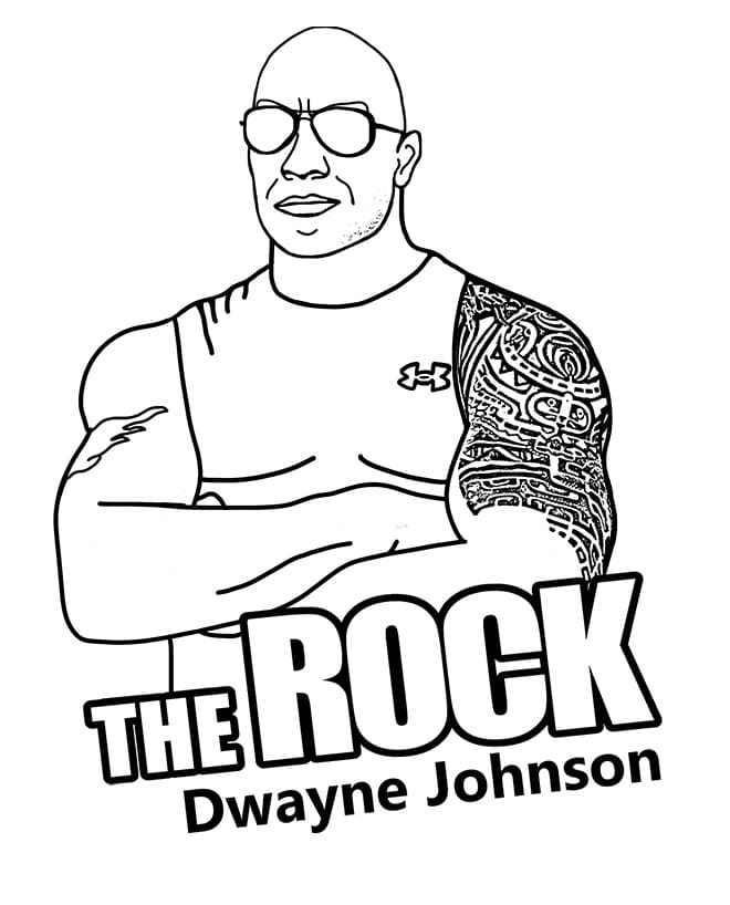 Dwayne johnson image coloring page