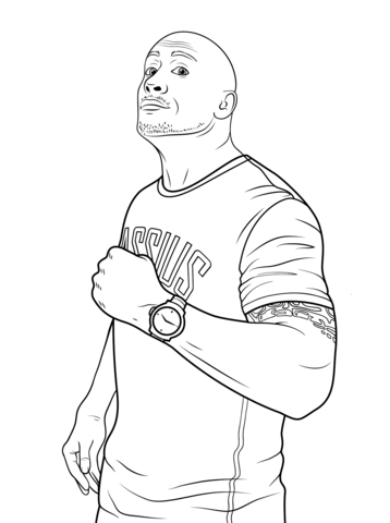 Wwe dwayne the rock johnson coloring page free printable coloring pages